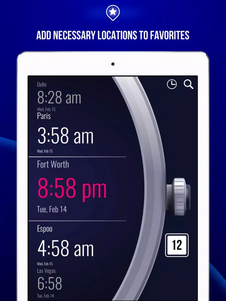 World Clock - Time Zones iPad  スクリーンショット