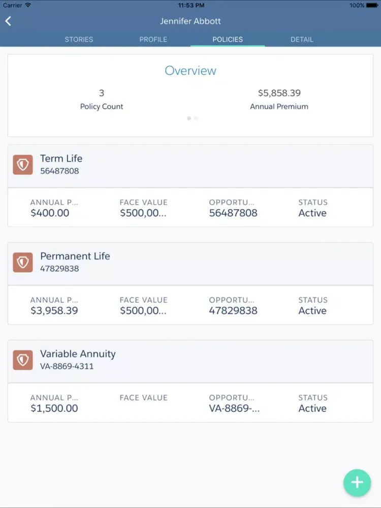 Capturas de tela do Agency Sales Central iPad 