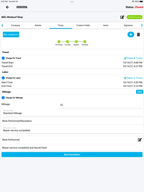 Screenshot di TEN4 FSM iPad 