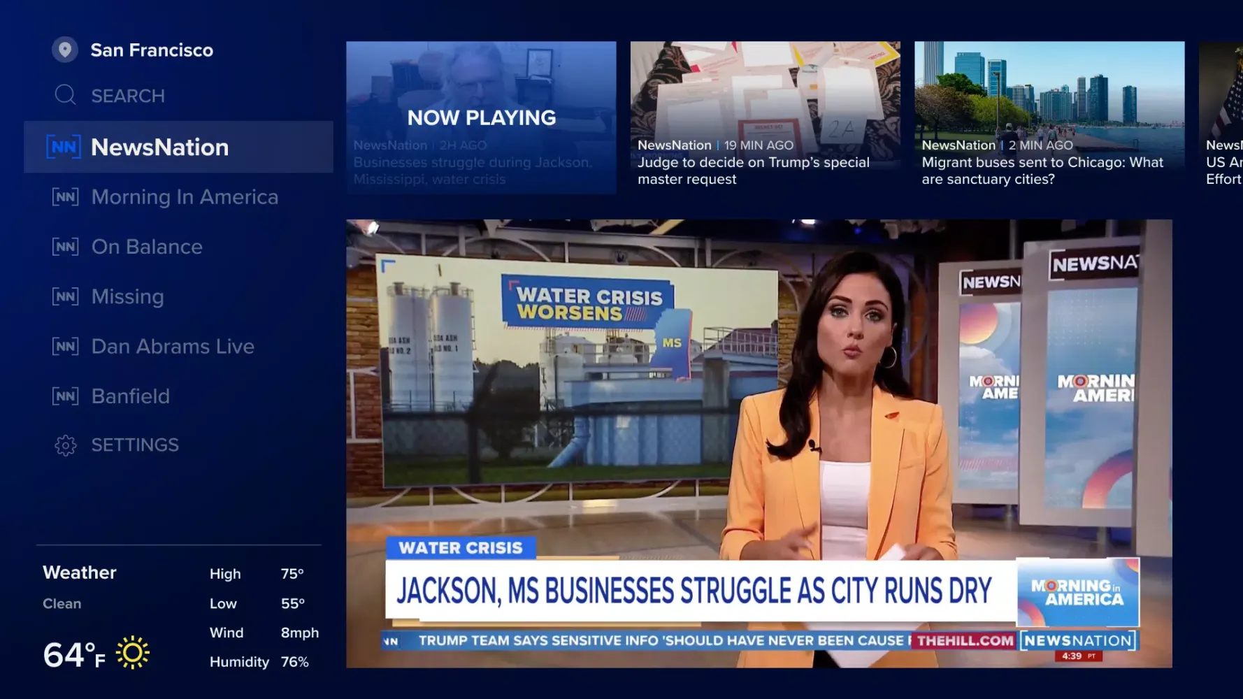 ภาพหน้าจอของ NewsNation