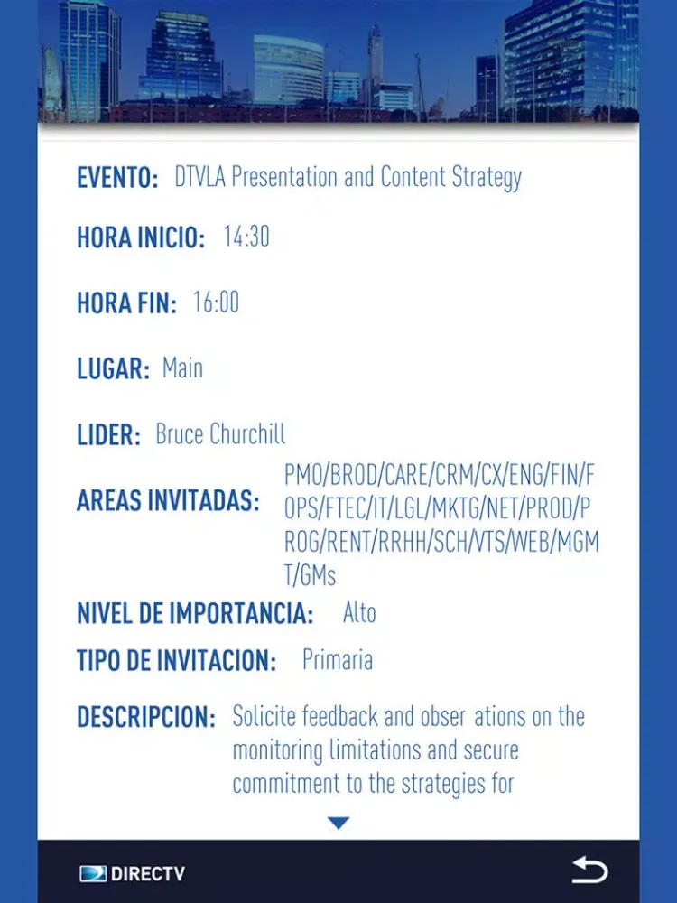 Zrzuty ekranu DIRECTV MS Latam 2014 iPad 