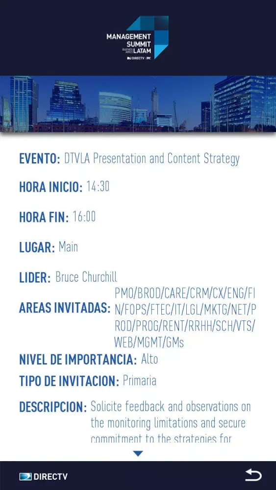 Zrzuty ekranu DIRECTV MS Latam 2014