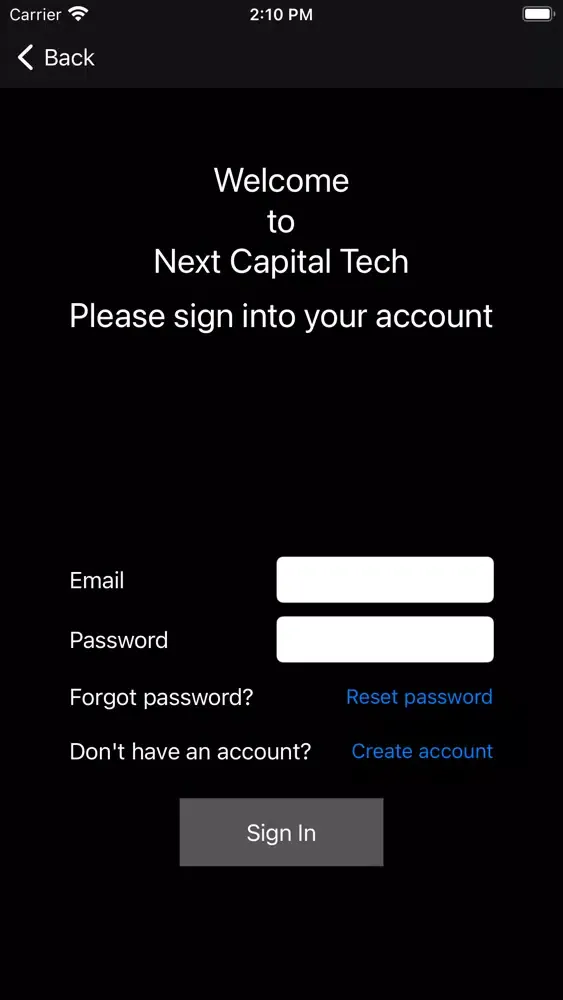 Capturas de tela do Next Capital Tech AI