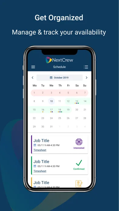 NextCrew Mobile Screenshots