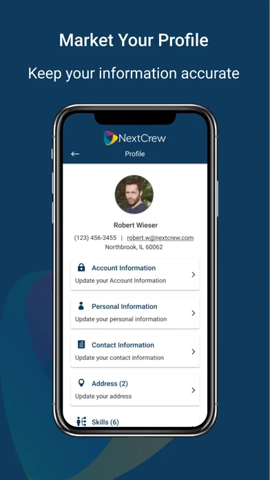 NextCrew Mobile Screenshots