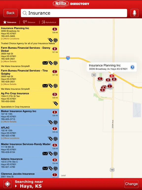 Nex-Tech Phone Directory iPad  Screenshots