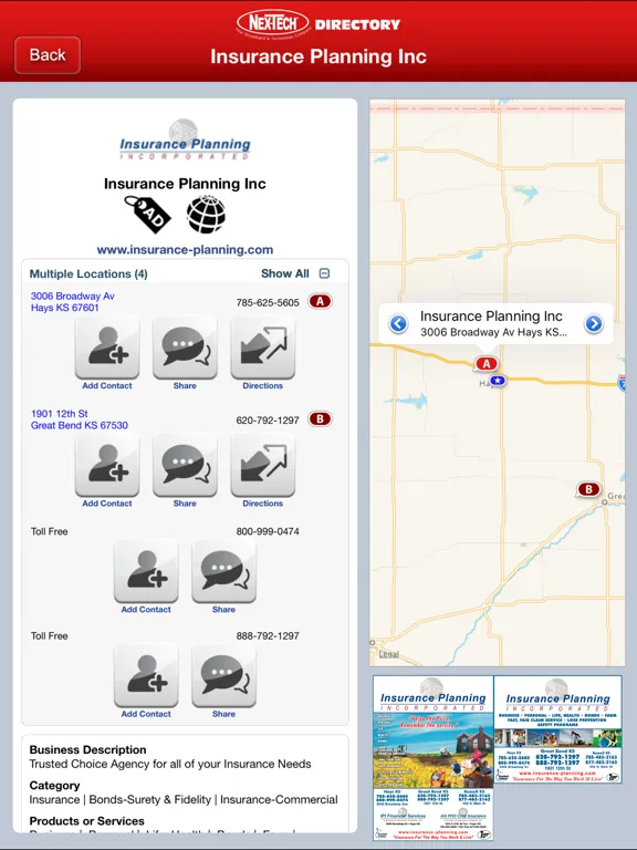 Nex-Tech Phone Directory iPad  Screenshots