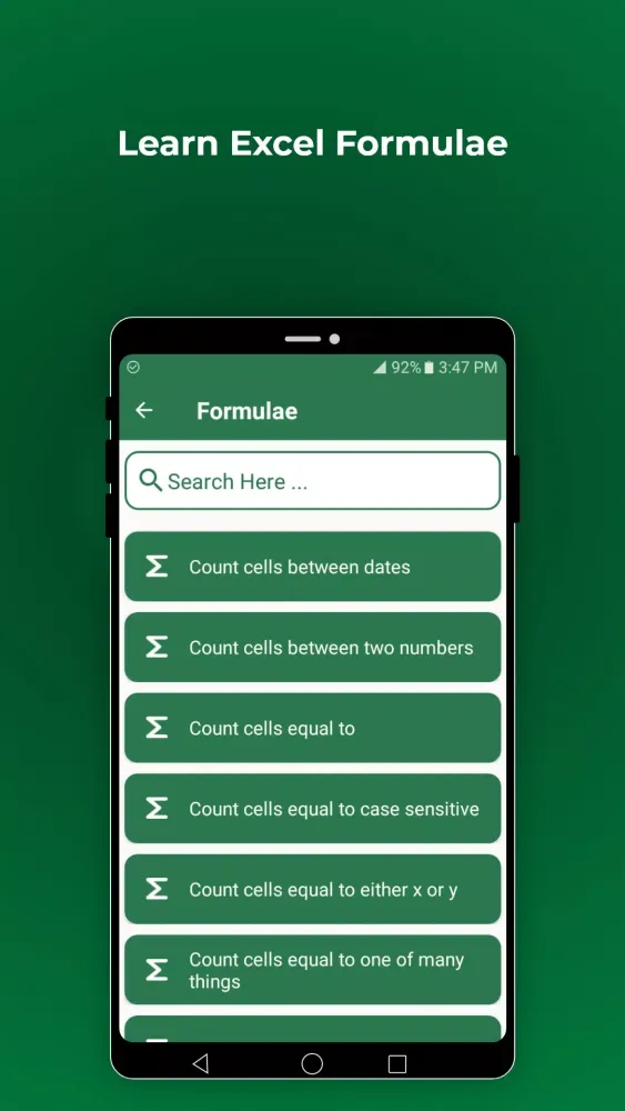 Learn Excel Formula Screenshots