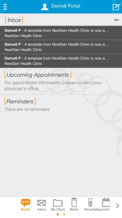 NextGen Patient Portal Screenshots