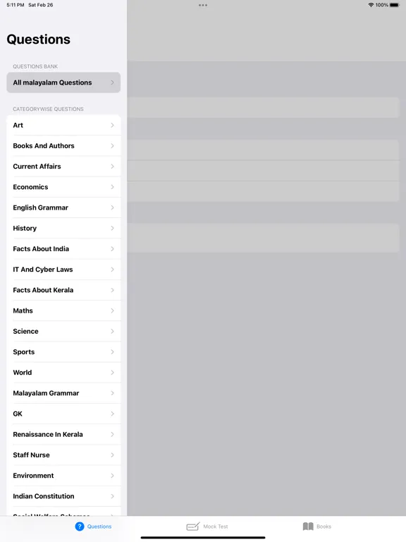 Tangkapan skrin Kerala PSC Exam Guide iPad 