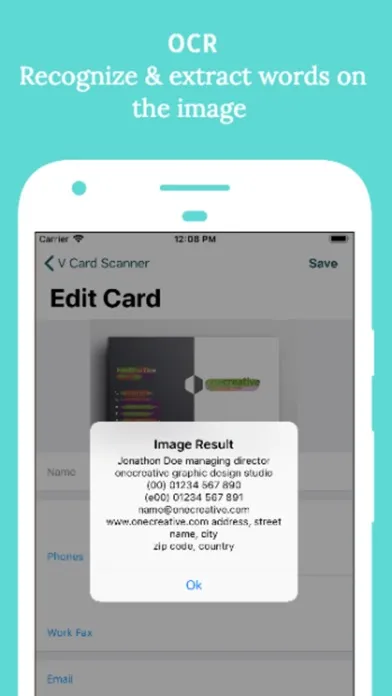 ภาพหน้าจอของ V Card Scanner