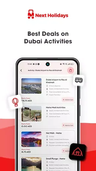 Screenshot di Next Holidays- Tours, Activity
