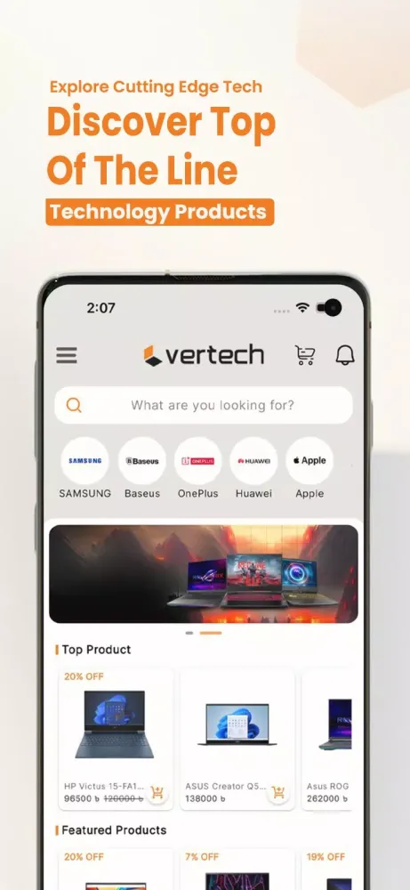 Tangkapan layar Vertech - Online Shopping App