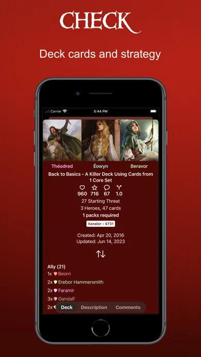 Tangkapan skrin Rings DeckbuildeR