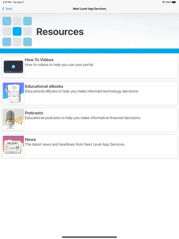 Next Level App Services iPad  سکرین شاٹس