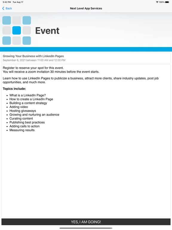 Next Level App Services iPad  سکرین شاٹس