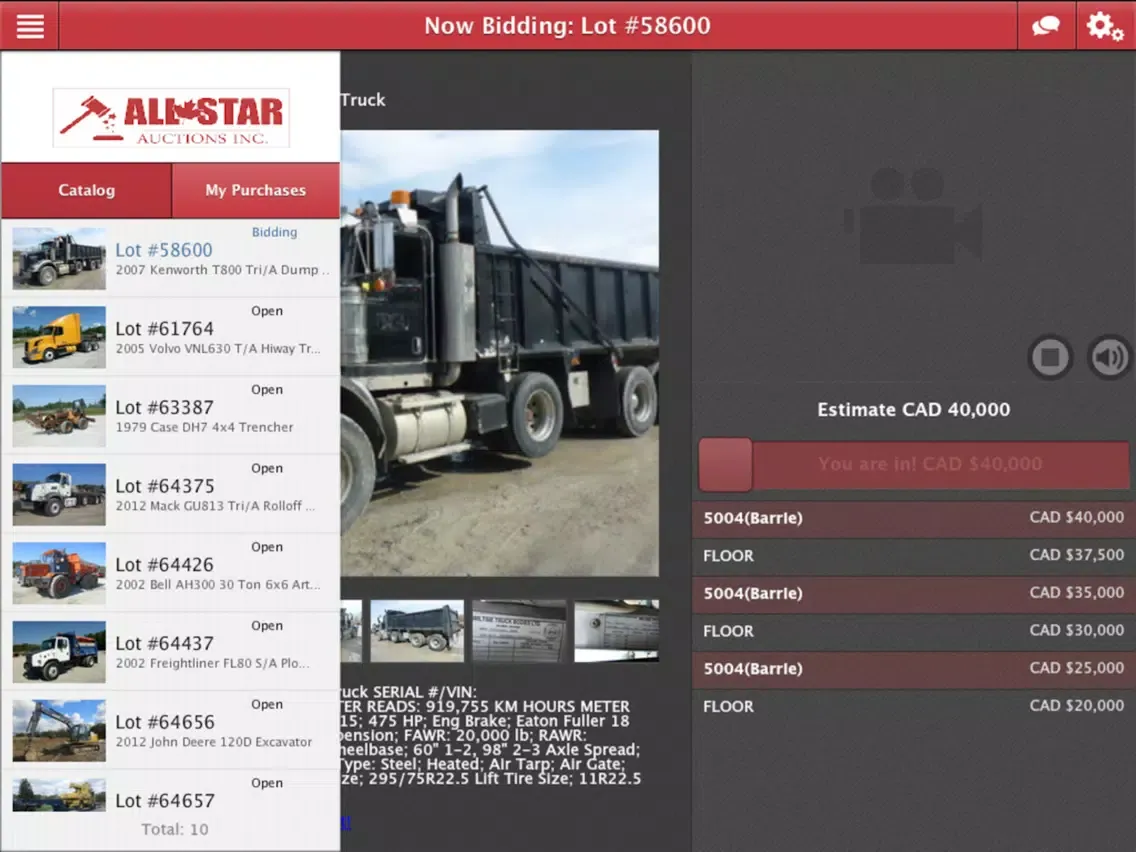 Allstar Auctions Live iPad 應用截圖