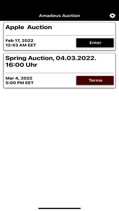 Captures d'écran de Amadeus Auction Live