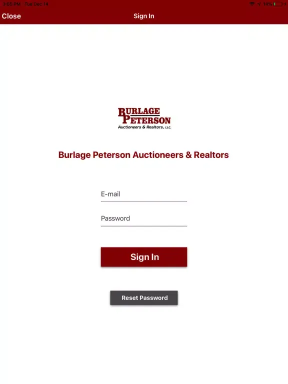 Tangkapan layar Burlage Peterson Live iPad 
