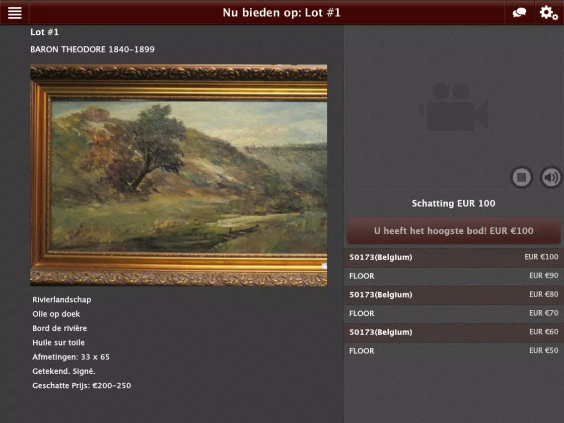 Tangkapan layar Campo Live iPad 