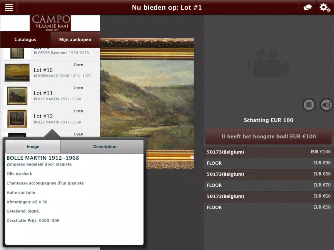 Tangkapan layar Campo Live iPad 