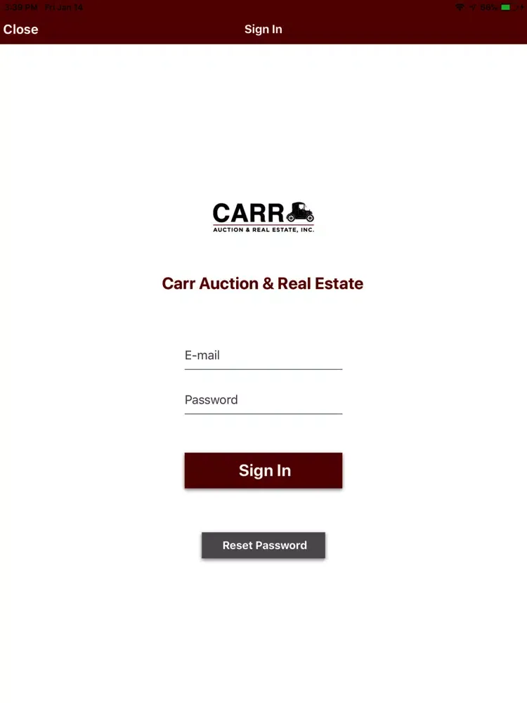 Capturas de tela do Carr Auction Live iPad 