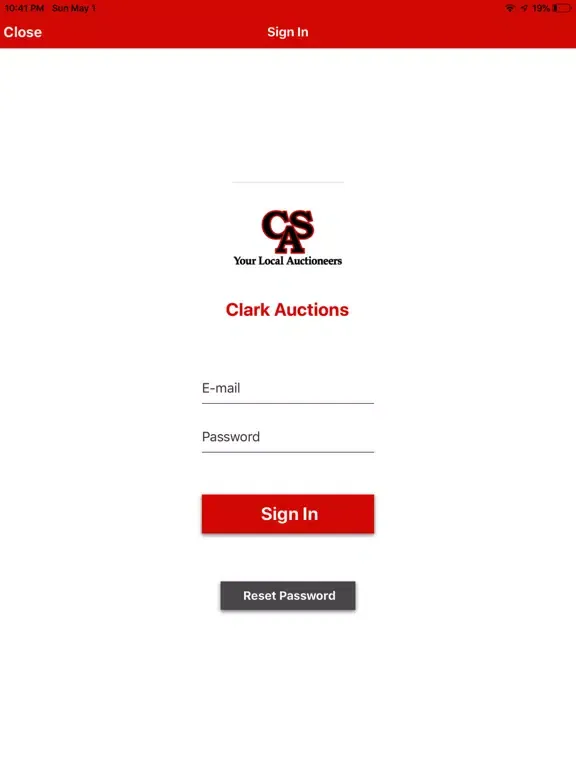 Clark Auctions Live iPad  Screenshots