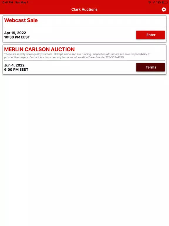 Clark Auctions Live iPad 应用截图