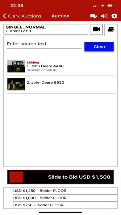 Clark Auctions Live Screenshots