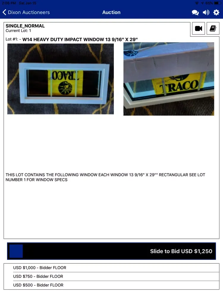 تصاویر Dixon Auctioneers Live iPad 