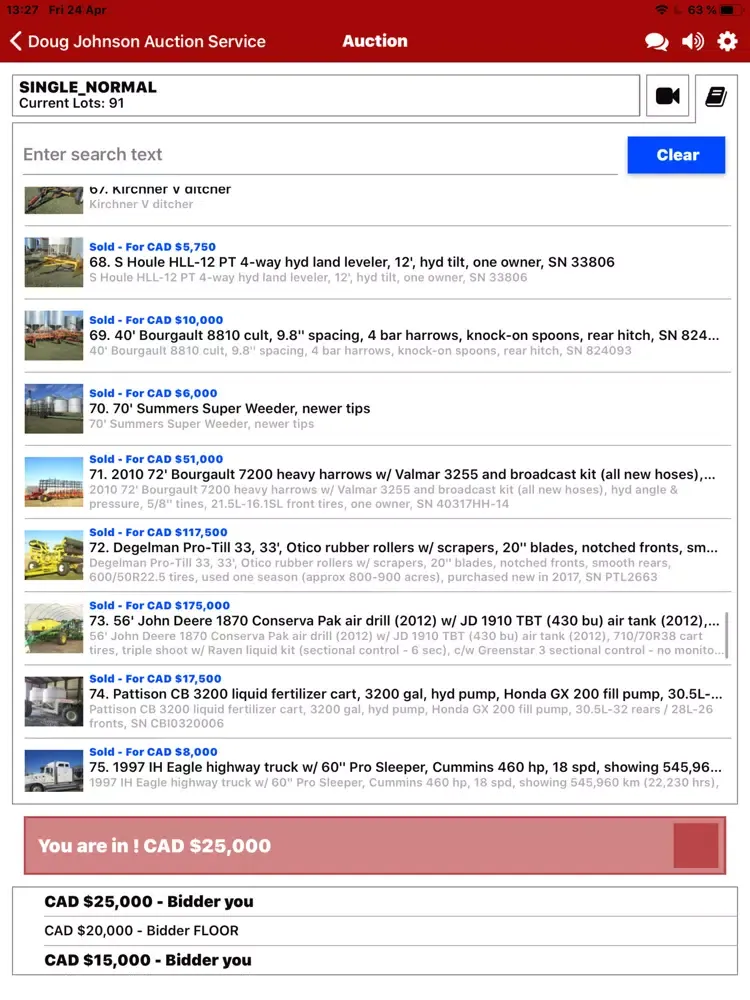 Doug Johnson Auction Service iPad  Screenshots