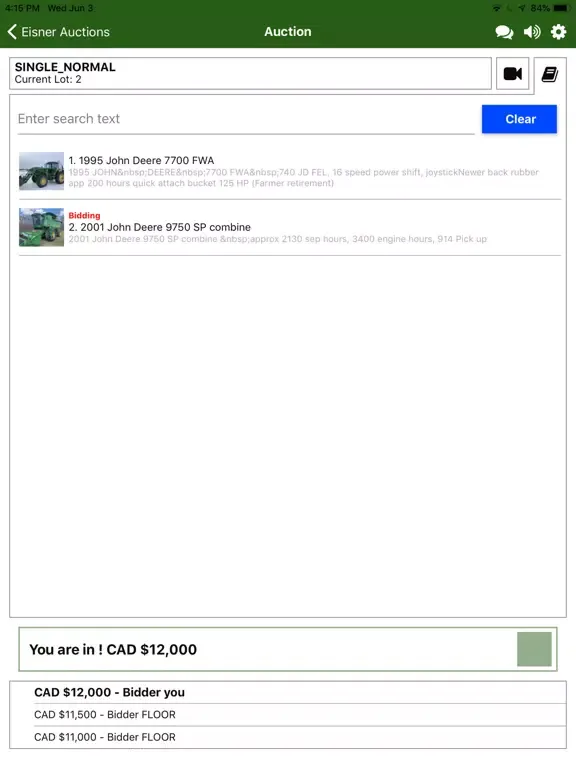 صور Eisner Auctions Live iPad 