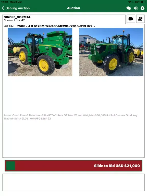Gehling Auction Live iPad 应用截图