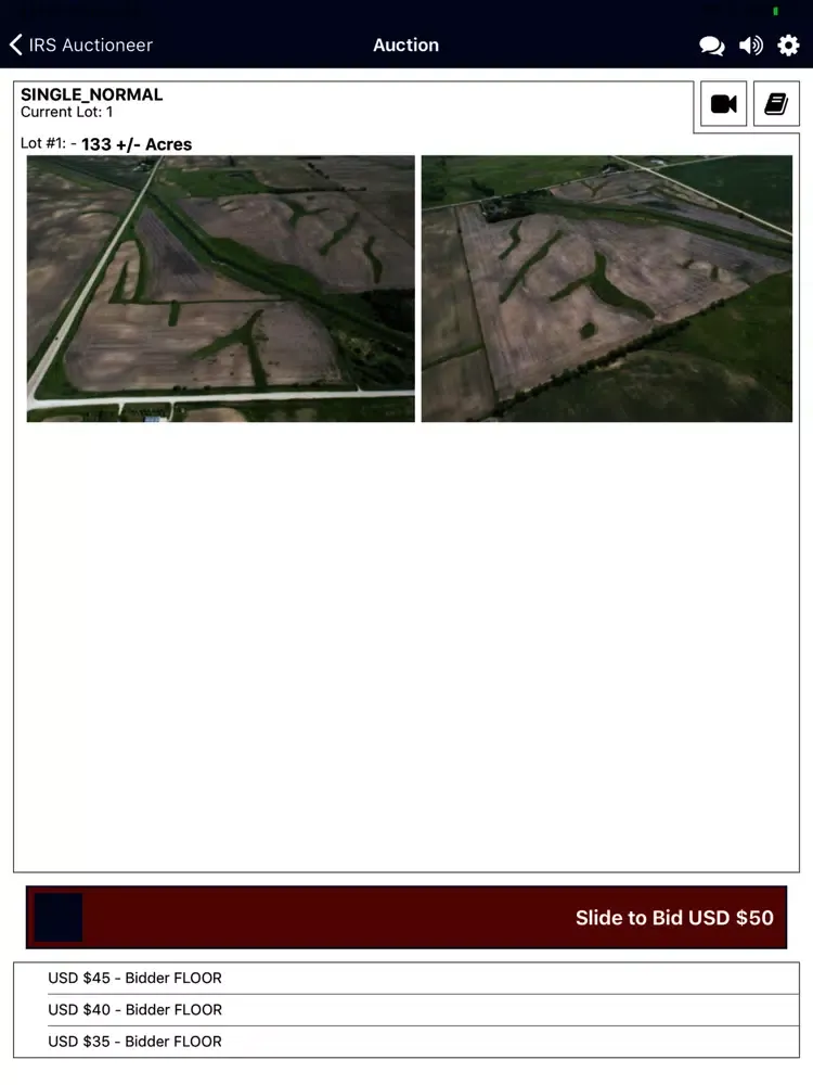 IRS Auctions Live iPad Screenshots