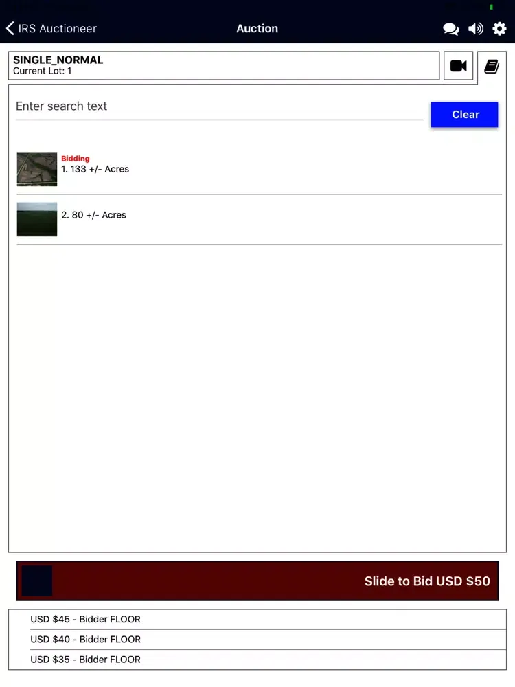 IRS Auctions Live iPad Screenshots