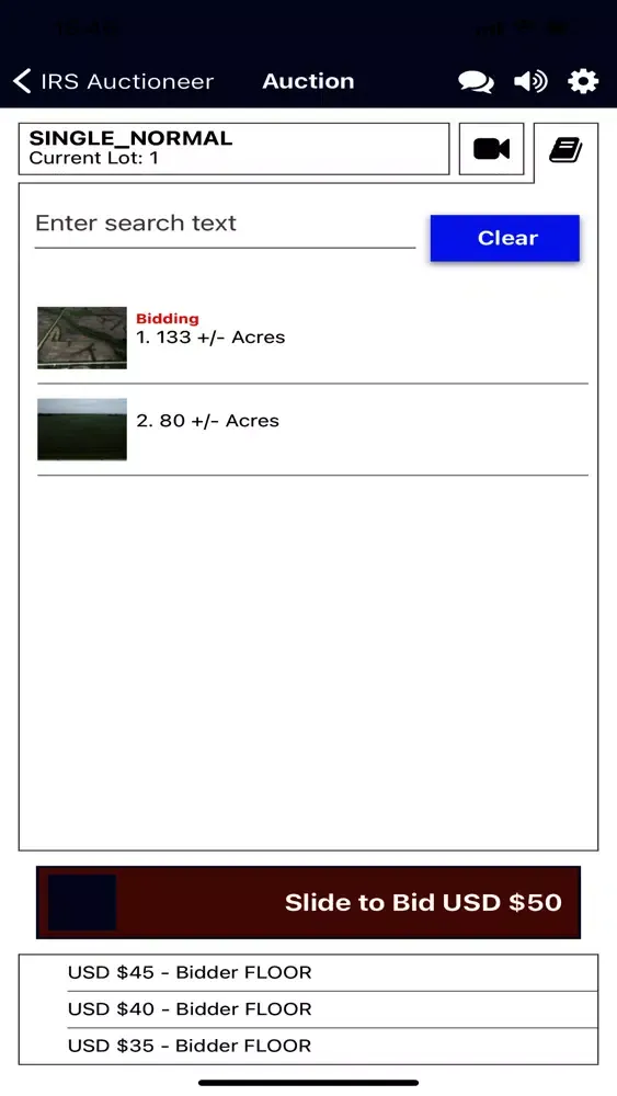 IRS Auctions Live Screenshots