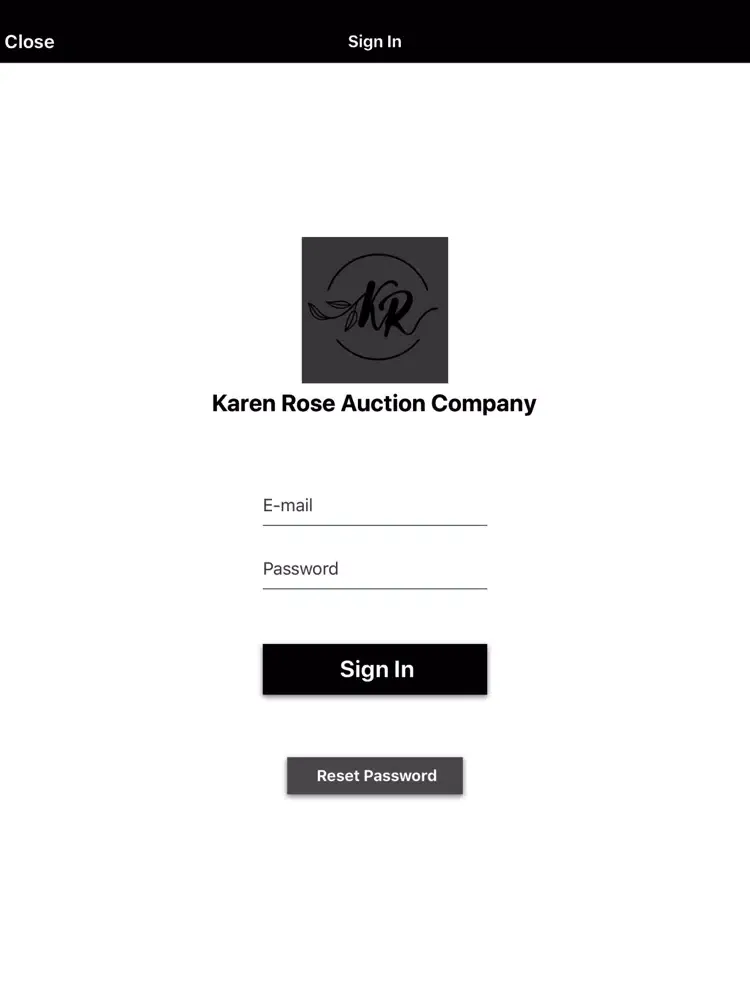 Capturas de pantalla de Karen Rose Auction iPad 
