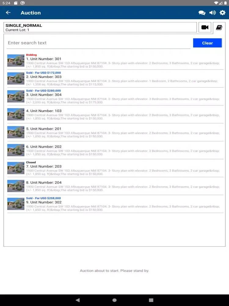 Captures d'écran de Kennedy Wilson Auction iPad 
