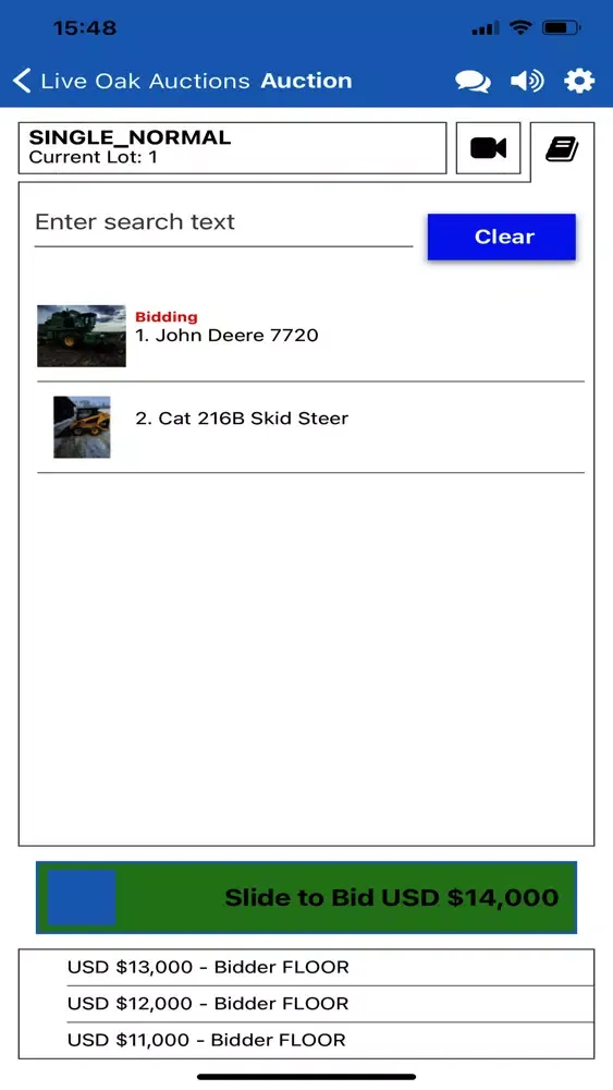 Live Oak Auctions سکرین شاٹس