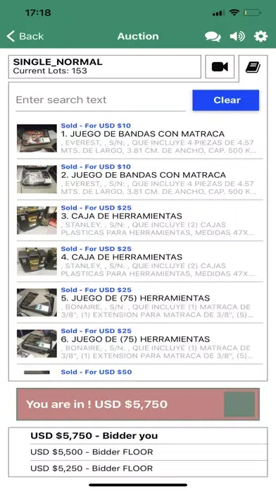 Lyon Mexico Bidding App应用截图