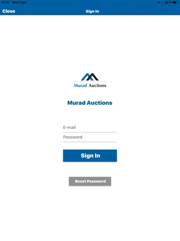 Ảnh chụp màn hình của Murad Auctions Live iPad 