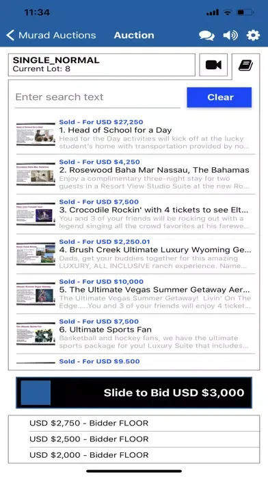 Ảnh chụp màn hình của Murad Auctions Live