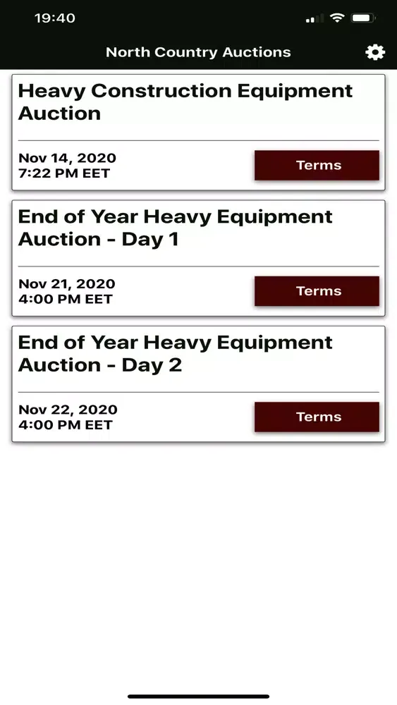 Tangkapan skrin North Country Auctions Live