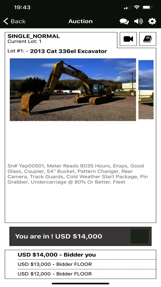 Tangkapan skrin North Country Auctions Live