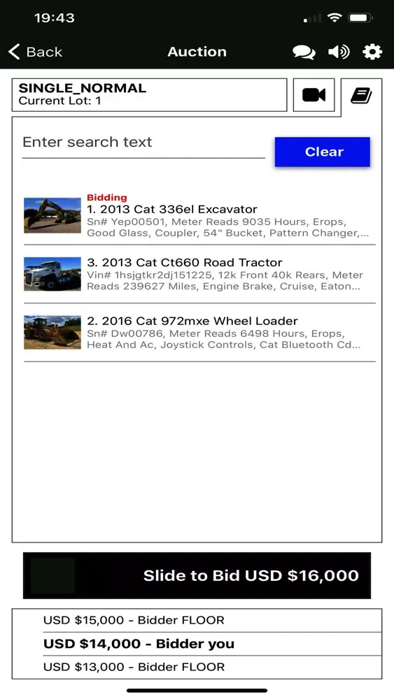 Tangkapan skrin North Country Auctions Live
