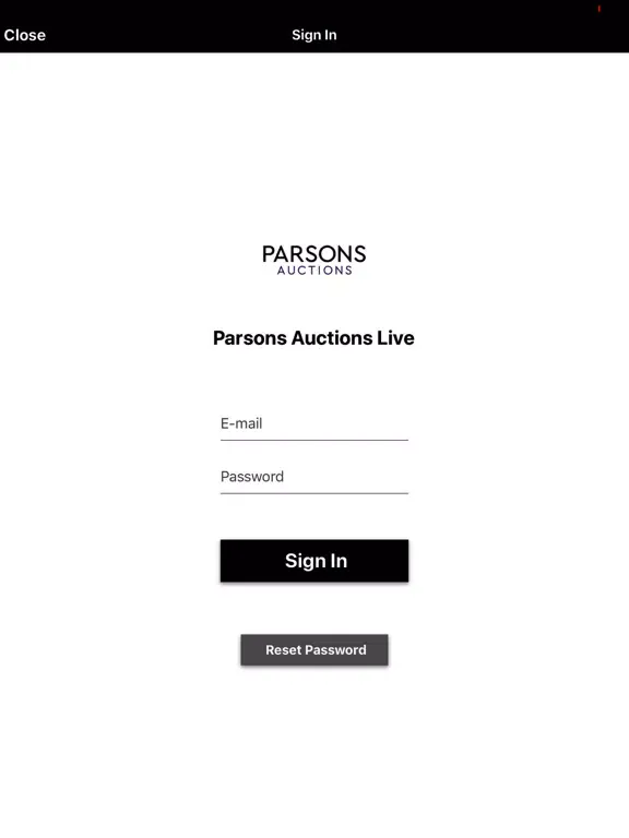 Parsons Auctions Live iPad 应用截图