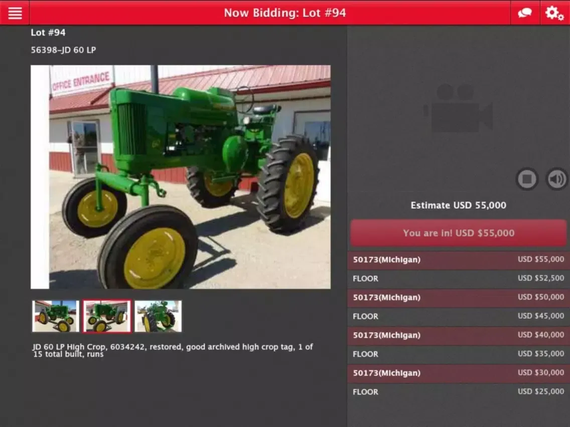 Capturas de tela do Polk Auction Bidding Ap iPad 