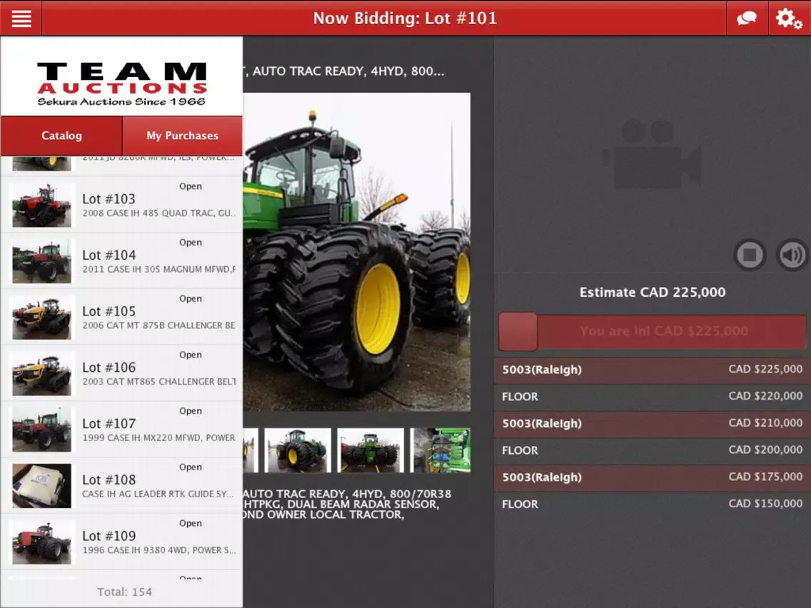 Capturas de tela do Team Sekura Auctions Live iPad 