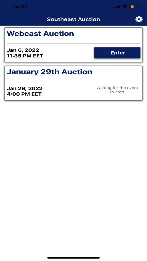 Tangkapan skrin Southeast Auction Live
