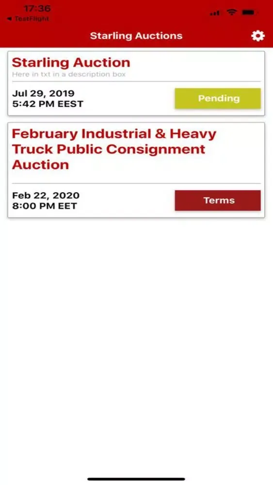 Starling Auctions スクリーンショット